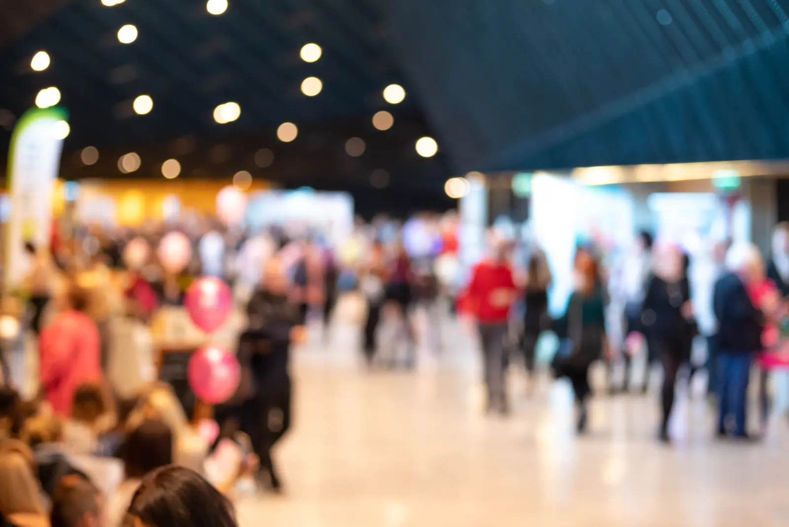A busy hall during a hiring event