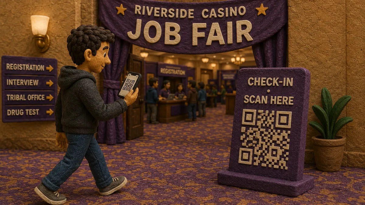Candidate scans the check-in QR code
